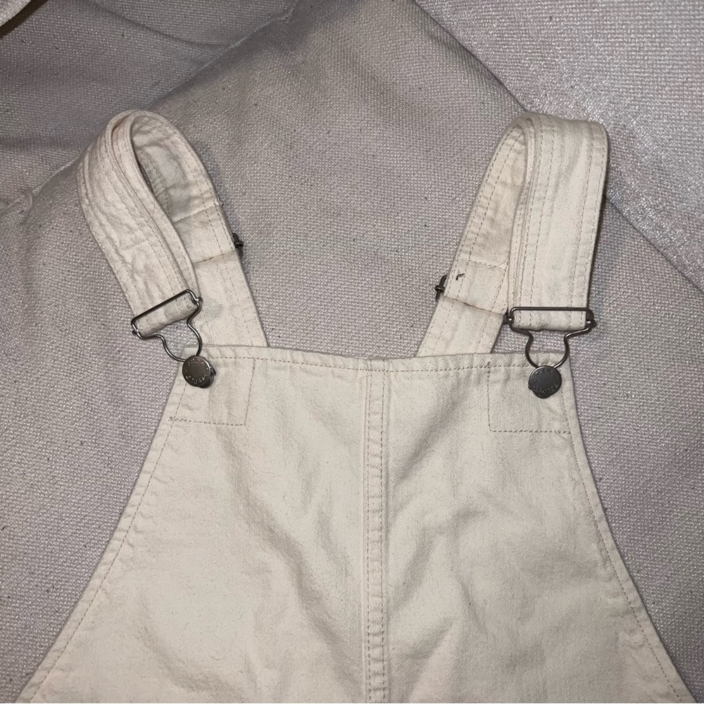 Free people torn up distressed denim jumper in white - Picture 6 of 9